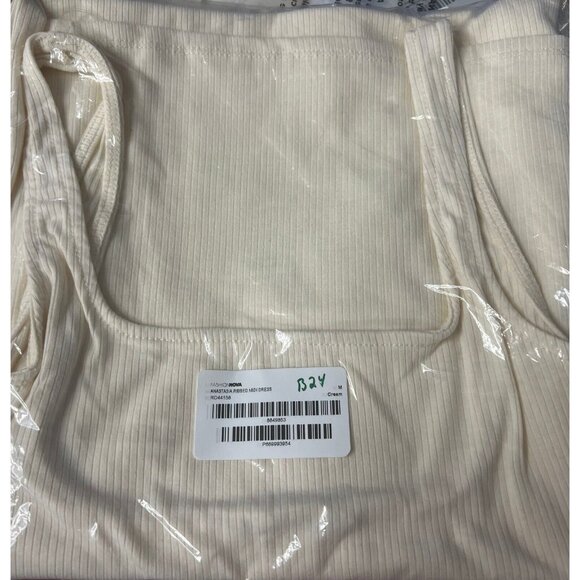 Anastasia Ribbed Midi Dress Cream Women's - Picture 7 of 7
